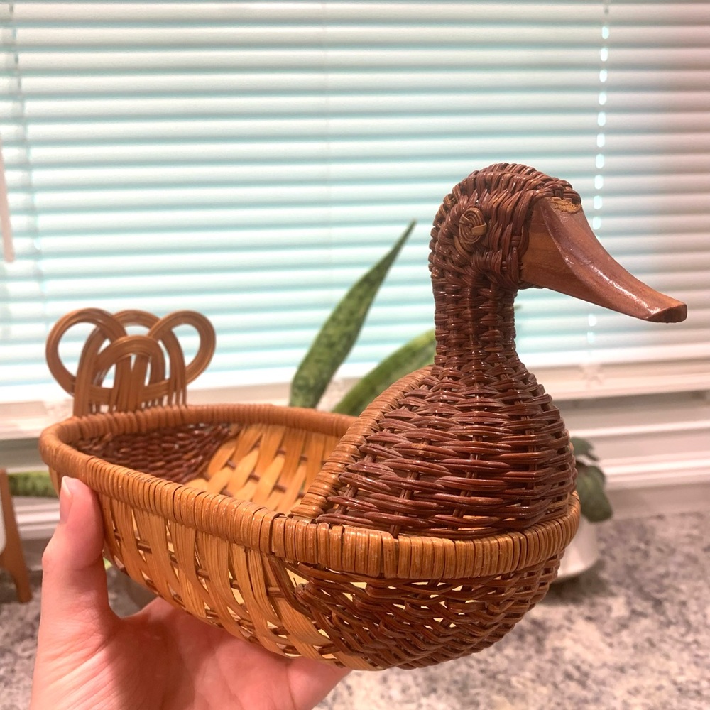 Rattan Duck Basket Boho Decor
